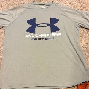 Under Armour Gray and Navy Men's Short Sleeve Tee